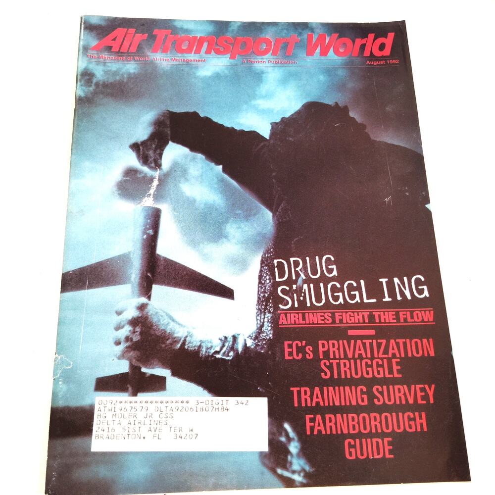 Air Transport World Magazine - August 1992 Aviation Industry Publication